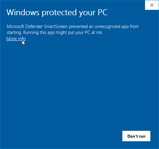 Microsoft Defender - help screen 1