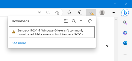 Download using Microsoft Edge - help screen 2