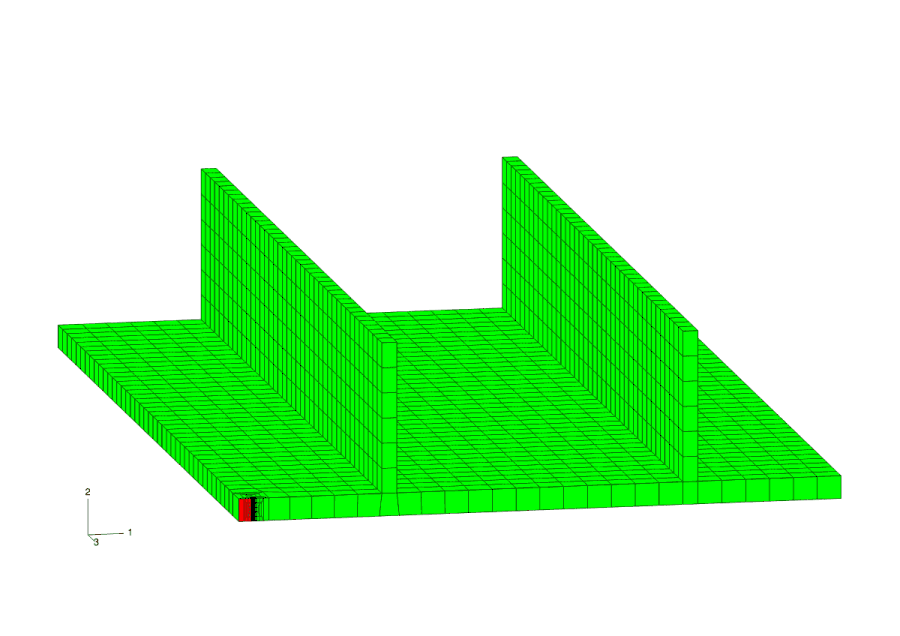 Zencrack example stiffened plate - animation